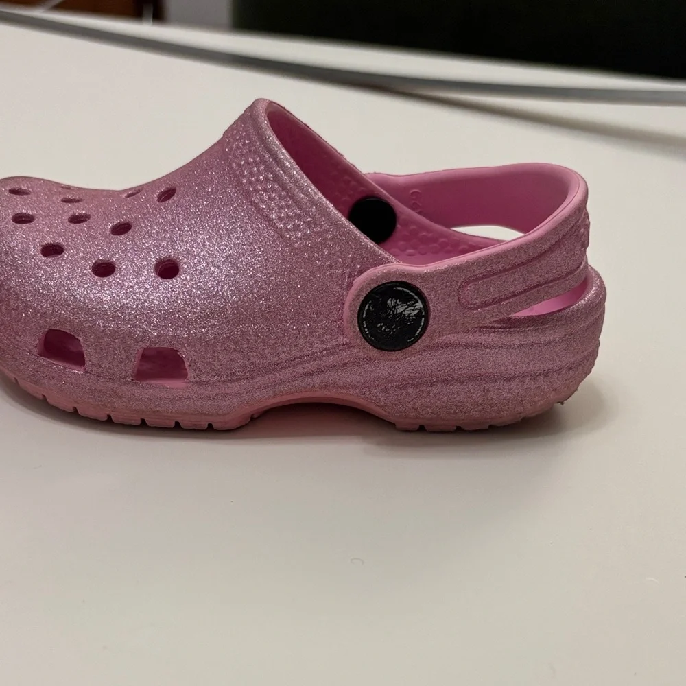 CROCS Glittery Pink Kids Sandals
